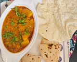 A picture of step 4 of Dahi aloo.