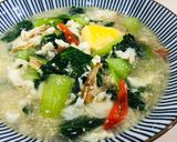 Gambar langkah 5 resipi Sawi Tumis Air Pecah Telur.