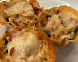 Foto del paso 12 de la receta: Mini quiches de tofu, cebolla caramelizada, espinacas, queso mozzarella y bacon