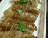 A picture of step 6 of Hanpen Wrapped in Sliced Pork Belly.