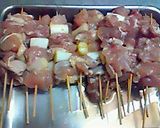 A picture of step 3 of Yakitori Made Easy with a Skillet and Microwave! Homemade Sauce Too.