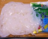 A picture of step 2 of Rolled Sushi with Squid, Ume Plum and Shiso Leaves.