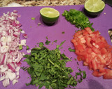 A picture of step 5 of Shrimp pockets with mango salsa.