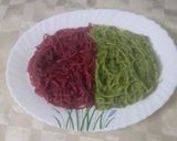 A picture of step 6 of Beetroot and Spinach Spaghetti Pasta.