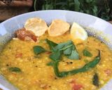 A picture of step 4 of Red lentil Dahl🌱.