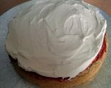 A picture of step 9 of Vickys Coconut Flour Victoria Sandwich Cake, GF DF EF SF NF.