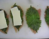 A picture of step 2 of Shiso Leaf & Cheese Sandwiched in Chicken Tenderloin.