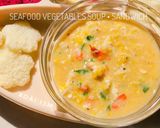 Hình bước làm 5 của món Soup bắp hải sản (không bột năng)
