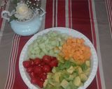 A picture of step 1 of Avocado Salad and Chips.