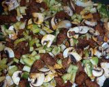 A picture of step 2 of Longaneza Breakfast skillet.