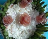 A picture of step 7 of Cured Ham Rose Bouquet.