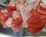 A picture of step 1 of HCG Diet meal 12: Tomatoes and Chicken.