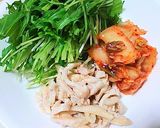 A picture of step 2 of Chicken Skin and Mizuna Kimchi Stir-fry.