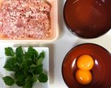 A picture of step 1 of My Family's Oyako Chicken and Egg Rice Bowl with Soboro.