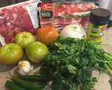 A picture of step 1 of Steak In Green Chile Sauce Soup (Carne En Su Jugo).