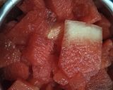 A picture of step 1 of Watermelon Popsicles.