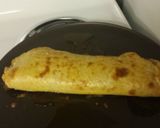 A picture of step 5 of Stromboli/calzone (meat and cheese).