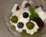 A picture of step 5 of Japanese Matcha Agar Jelly.