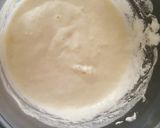 A picture of step 1 of Pita bread on the pan with sourdough starter.