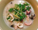 Hình bước làm 6 của món Cháo Nấm Mực Lá