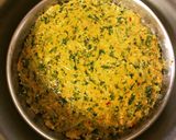 A picture of step 2 of Kothimbir Vadi (Coriander & Gram Flour Pakoras / Fritters).
