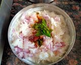 A picture of step 2 of Dahi rice Pakhala.