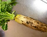 A picture of step 1 of Japanese Daikon Soy Pickles.