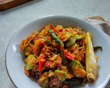 Foto langkah ke 5 dari resep Tumis Pedas Rebon Pete.