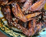 A picture of step 5 of KFC-like sticky fried wings.