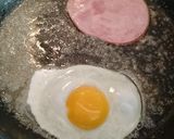 A picture of step 2 of Ham & Egg Breakfast Sandwich.