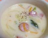 A picture of step 5 of Cream Soup Side Dish with Wiener Sausages.