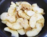 A picture of step 2 of Pancake Mix Cinnamon Apple Cake in a Frying Pan.