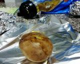 Foto del paso 3 de la receta: Papas 🥔 gratinadas 🧀 rellenas de acelgas ¡¡¡Al horno!!! 😍