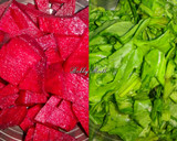 A picture of step 2 of Multi layered beet spinach crackers.