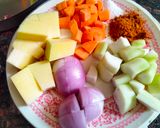 A picture of step 1 of Sambhar with leftover Toor dal.