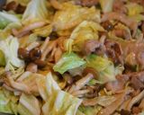 A picture of step 4 of Miso Flavoured Spring Cabbage and Mushrooms.