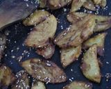 A picture of step 5 of Masala wedge fries with Arabic cinnamon tea.