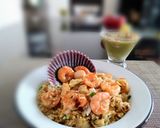 Foto del paso 1 de la receta: Arroz Chaufa de Langostinos y Ostiones a base de Pisco 👍🇵🇪