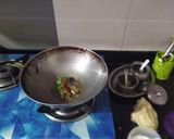 A picture of step 1 of Dal gosht.