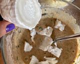 Une image de l'étape 4 de Gaufres salées de courgettes à la farine complète Omie, au chèvre et aux lardons fumés.