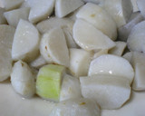 A picture of step 1 of Taro Root Bacon Wraps.