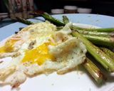 A picture of step 6 of skye's sunshine eggs and asparagus... seriously, it's amazing!.