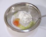 A picture of step 1 of For Doll Festival: Easy Tri-Color Steamed Bread Cake made with Pancake Mix.