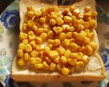 A picture of step 2 of Soy Sauce Corn and Mayonnaise On Toast.