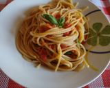 Foto del paso 8 de la receta: Espaguetis con tomate, albahaca y ajo 🍝