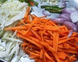 A picture of step 1 of Veg Hakka Noodles.