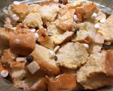 A picture of step 4 of Crock Pot S’mores Bread Pudding.