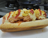Foto del paso 10 de la receta: Perrito🌭caliente con jamón🥯y ensalada🥓🥯🧀🧅🍎🥕