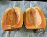 A picture of step 1 of Papaya Halwa.