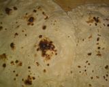 A picture of step 1 of Roti pizza(leftover chapati).